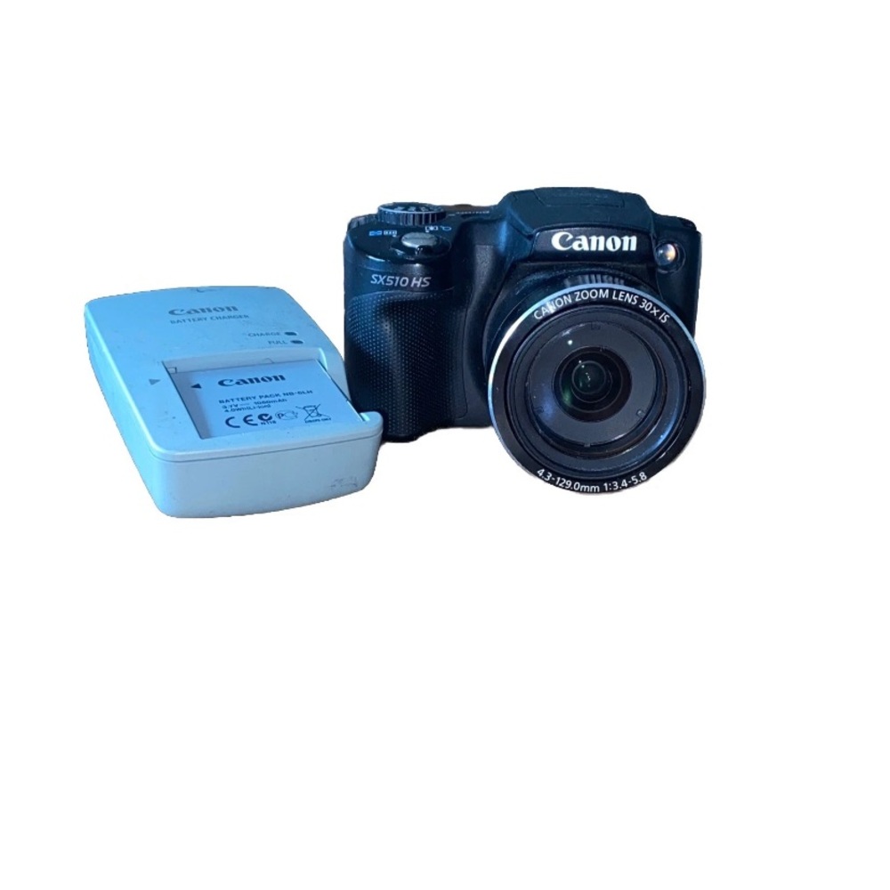 Canon Black SX510 HS Compact Point-and-Shoot Camera with Charger